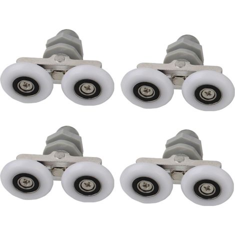 4 roulettes doubles coulissantes de 19 mm pour porte de douche de salle de bain