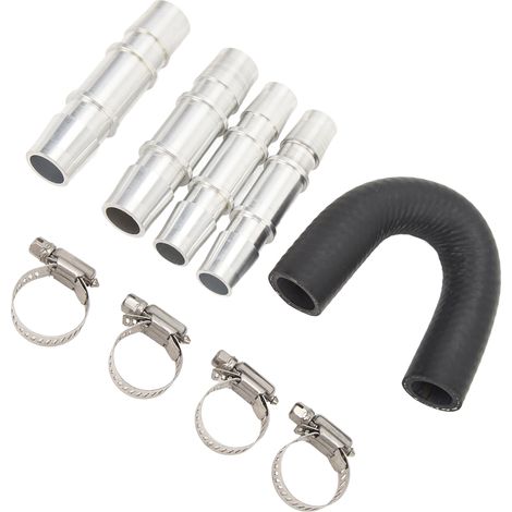 Kit de dérivation du radiateur de chauffage moteur, raccord de tuyau 5/8 po 3/4 po, aluminium, universel pour la plupart des tuyaux de chauffage courants (1/5)