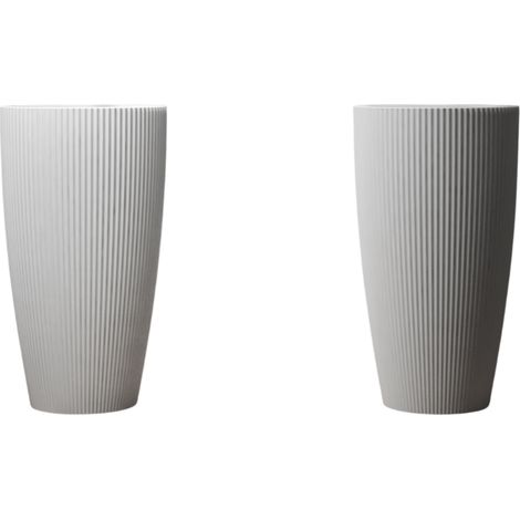BERNSTEIN - Vasque totem TWZ316 en fonte minérale - 50x50x90cm - Blanc mat