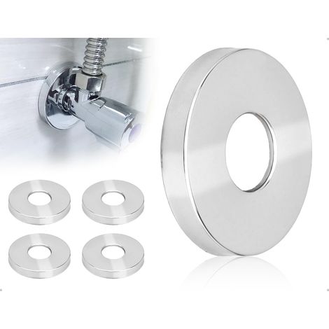 4 Rosaces Décoratives Pour Robinetterie De Douche,En Acier Inoxydable Poli Brillant preuve À La Rouille,Adaptées Aux Robinets De Douche,Baignoires Et Lavabos De Salle De Bain (1/5)