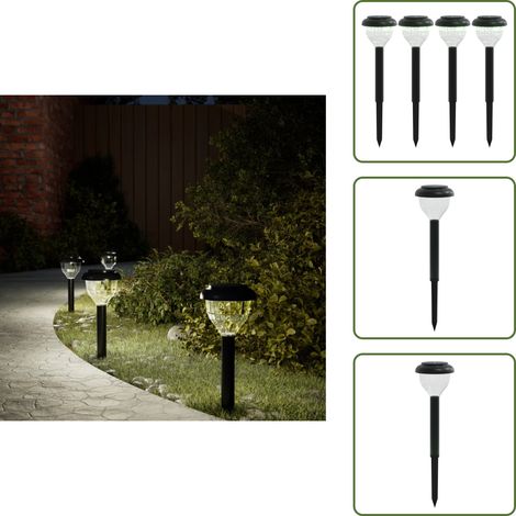 Solar-Wegbeleuchtung mit Erdspießen 4 Stk. Warmweiß & RGB - Solarlaterne - Gartenlampe - Wegeleuchte - Außenscheinwerfer - LED-Beleuchtung (1/5)