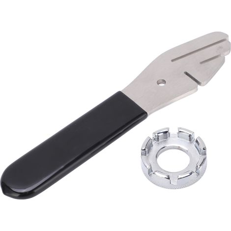 Fourche de redressement de disque de frein à disque de vélo, outil d'alignement et de réglage de jeu avec clé à rayons (1/5)