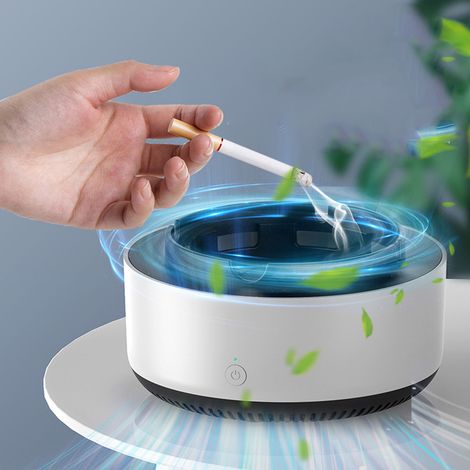 Cendrier Purificateur d'Air Portable [ABS Blanc] avec Filtre Composite pour Maison Bureau Voiture (1/5)