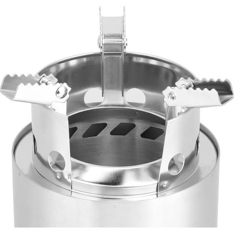 Réchaud de camping portable pliable en acier inoxydable, détachable, pour pique-nique ou camping. (1/5)