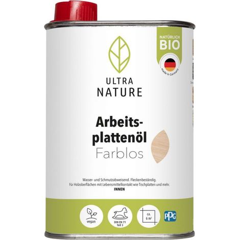 Ultra Nature Arbeitsplattenöl 250 ml farblos Holzpflege (1/3)