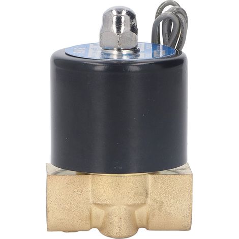 Électrovanne 3/5 po, structure en laiton, bobine en cuivre, joint en caoutchouc, 2 orifices normalement fermés, 24 V CC (1/5)