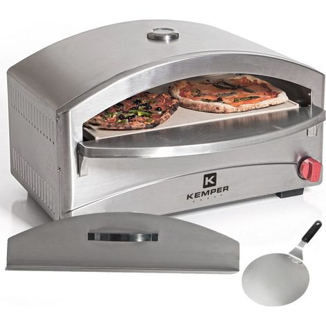 Kemper – Four à pizza à gaz 4800W – Cuisson sur pierre réfractaire 250 à 400°C – Thermostat réglable – Spatule de pizzaiolo incluse (1/5)
