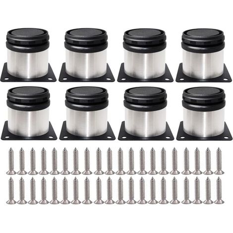 Pieds de meubles réglables 8 pièces – Acier inoxydable avec vis incluses – Hauteur ajustable 0 à 15 mm – Pour canapés, tables, armoires (1/5)
