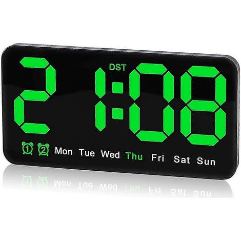Horloge murale numérique, 9,5 pouces, grand réveil numérique à LED, double réveil, convient pour le salon et la chambre. (1/5)