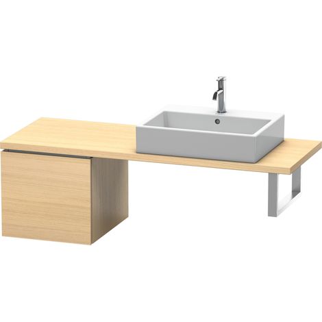 Duravit L-Cube Base pour console, largeur 420mm, profondeur 477mm, 1 tiroir, Coloris: Placage chêne méditerranéen en bois véritable - LC582107171 (1/4)