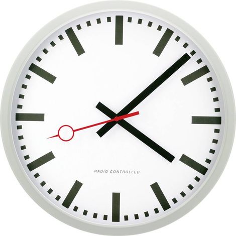 EUROTIME 59530-07 Radiocontrollato Orologio da parete 35 cm Argento Movimento silenzioso (senza scatti) (1/2)