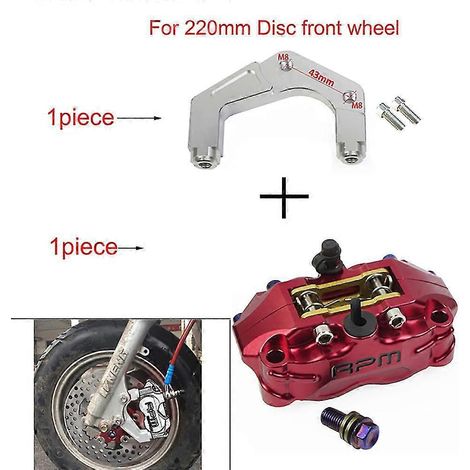 Étrier de frein de moto Rpm, disque de 82 mm, compatible avec scooters Yamaha Aerox, Jog, BWS, NMAX, XMAX, RSZ, Wisp Force, Dirt Pit Bike, Grom Dio - Rouge A (1/5)