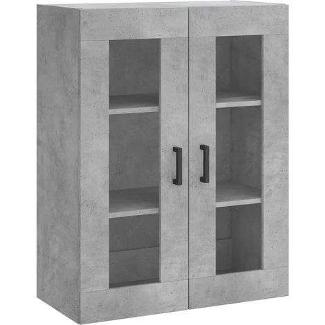 Armoire murale design élégante rangement pratique 69,5 x 34 x 90 cm en bois gris béton (1/5)