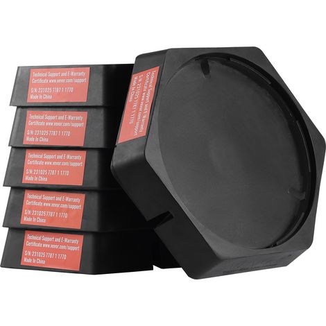 VEVOR Lot de 6 Patins pour Cric de Caravane Camping-car en Caoutchouc, Stabilisateur de Cric Fixe de Maniere Permanente Rond 22,8 cm, Capacite 2268 kg par Piece, Cinquiemes Roues, Remorques de Voyage