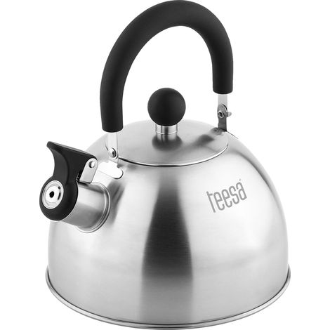 Teesa Edelstahl-Wasserkocher mit Pfeife, 1,8 l, Gas-/Induktionskochfeld