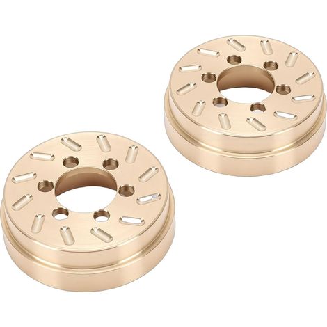 Poids de Disque de Frein à Contrepoids Interne en Laiton RC pour Jantes de 0,9 Pouces et 2,2 Pouces - Paire équilibrée à 6 Trous avec Vis pour Camions sur Chenilles et Courts Parcours (1/4)