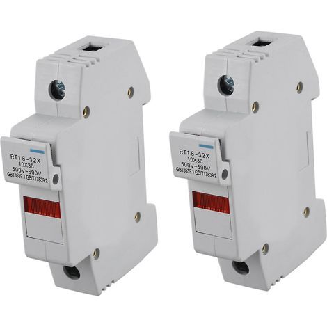 Rt18-32x Ac 380v 32a 1 pôle 10x38mm support de fusible pour montage sur rail DIN Base (1/5)
