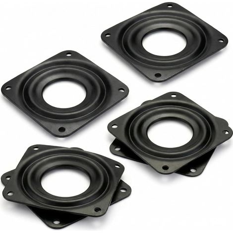 4 pièces Plaque Pivotante à Roulement Carré, 3 "/ 72mm, Plateau tournant à 360 degrés, pour Meubles, Meubles de télévision, étagères de Cuisine (1/5)