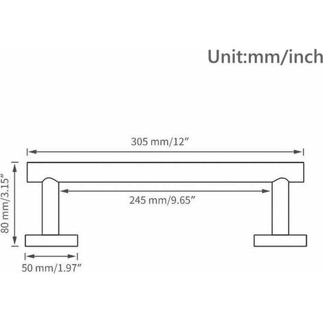 YMYNY Barre porte-serviettes, SUS304 Acier Inoxydable Porte serviette Salle de Bain, Montage Mural, Peinture noire (1/4)