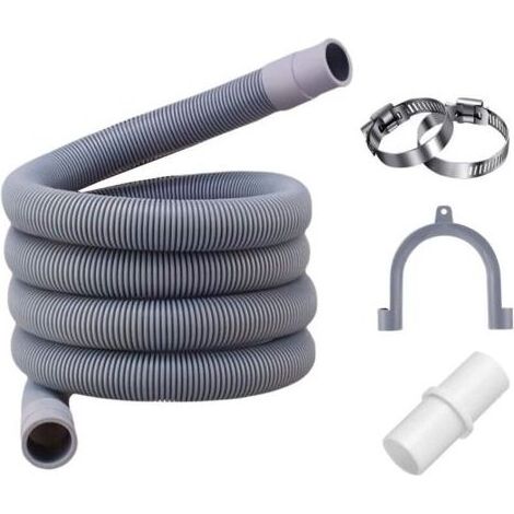 Tuyau d'évacuation, 2.5 m, 3/4", y compris support et colliers de serrage, pour machine à laver et lave-vaisselle (1/5)
