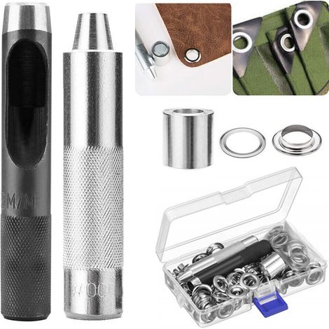 Kit de 100 œillets, emporte-pièces 10-16 mm, pince à œillets, pour bâche, cuir, DIY (1/5)