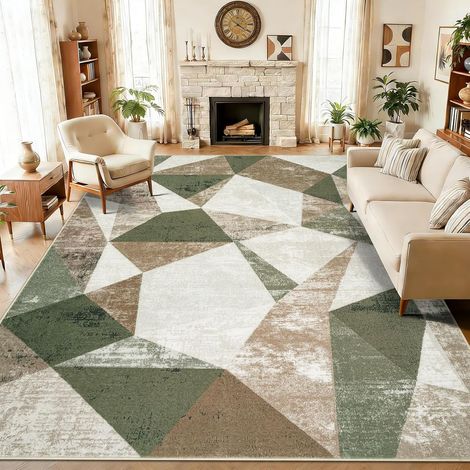 Grand Tapis Salon 160x230cm Tapis Géométriques Lavables pour Chambre Salon Moderne Tapis pour Salon Salle à Manger Bureau Salle de Jeux pour Enfants (1/5)