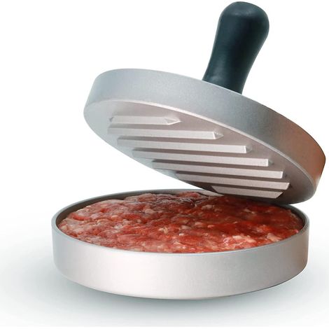 Antihaft-Hamburgerpresse (11 cm, 200 g) – Aluminiumguss – Hamburgerpresse – Pattypresse für Fleisch- und Gemüsepatties (1/5)