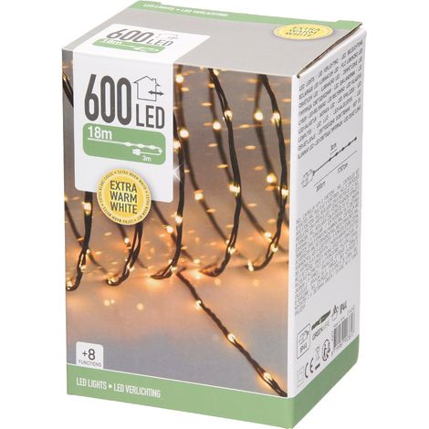 ECD Germany LED Micro Cluster Lichterkette 24m 800 LEDs Extra Warmweiß, 8 Funktionen, Strombetrieb, IP44 Wasserdicht Innen/Außen, Weihnachtsbeleuchtung Weihnachten Weihnachtsbaum Clusterlichterkette (1/5)