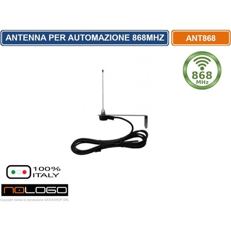 ANTENNA PER AUTOMAZIONE CANCELLI ACCORDATA CON STAFFA IN ACCIAIO 868 MHZ - RG58 3,5M