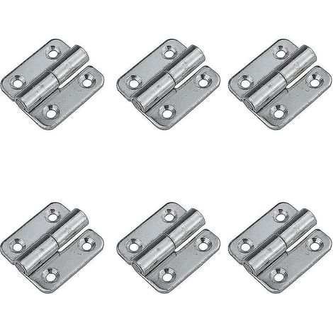 Set aus 6 abnehmbaren 1,5-Zoll-Scharnieren, kleinen Schiebescharnieren, abnehmbaren Türscharnieren, Edelstahl 304, rechts öffnend. (1/5)
