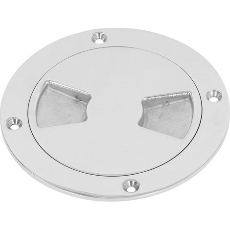 Plaque de pont ronde en acier inoxydable 316, trappe d'inspection marine 5 pouces avec rainure -KZQ (1/5)