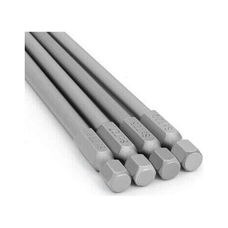 Un jeu de 8 embouts Torx pour outils électriques, chacun de 6,35 mm (1/4 pouce) de long, avec des extrémités magnétiques en forme d'étoile - 100 mm de long - 6 pans. (8 pièces, 100 mm) (1/4)