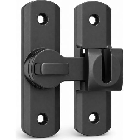 Verrou loquet Inox Noir 90 et 180 degrés pour Porte (1/5)