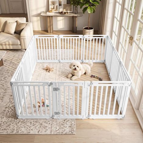 Espace Sécurisé Parc pour Chien 12 Panneaux HDPE Modulable 360° avec Double Verrou pour Chiens et Animaux (1/5)