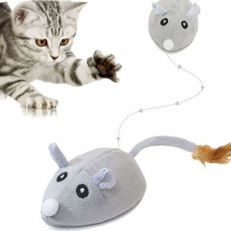 Elektrische Katzenspielzeugmaus, interaktive Spielzeugmaus mit USB-Kabel für Katzen, die herumlaufen und sich langweilen