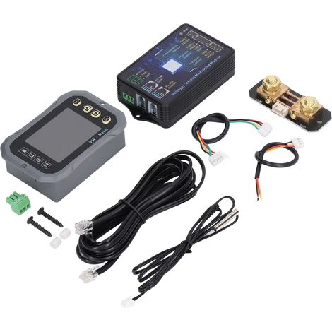 Moniteur de batterie 100A avec écran LCD 2,4 pouces, détecteur de capacité, contrôle via application, voltmètre et ampèremètre avec shunt. (1/5)