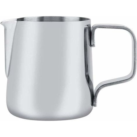 Pot à Lait 100ml, Milk Pitcher en Acier Inoxydable Pot à Lait Faire Mousser Pichet Art Latte Stylet Cuisine Maison Craft Café Latte Lait Pichet pour Cappuccino Et Café Latte (Argent) (1/4)