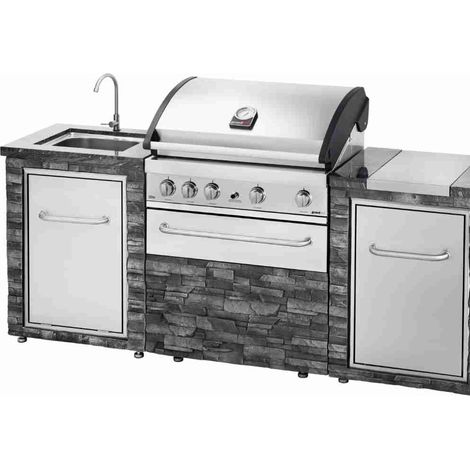 Grandahall Stone Island Outdoor-Küche Elite G4 Edelstahl 18,3 kW Gasgrill Grill (1/5)