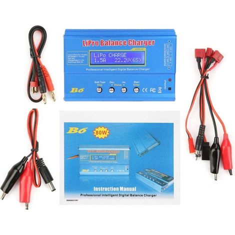Caricabatterie iMAX B6 80W, Caricabatterie iMAX B6 80W, Scaricatore per batterie LiPo/Li-ION/Life (1-6S), NiMH/NiCd (1-15S), Caricabatterie parallelo LCD (senza spina UE) (1/4)