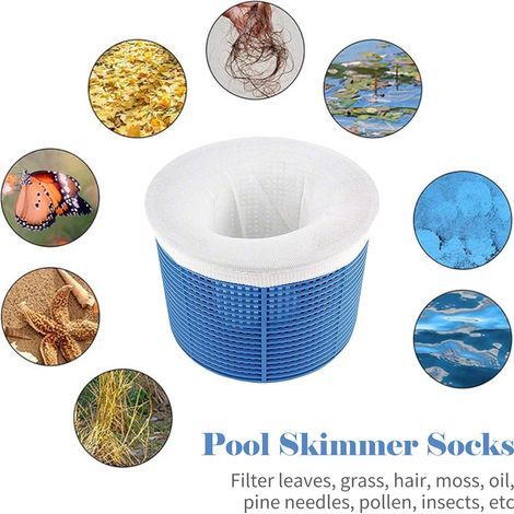 Pool skimmer socks, 15 pieces, filter baskets, mesh savers for in-ground and above-ground pools (1/5)