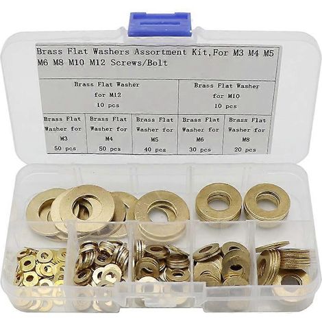 Joint plat en cuivre étanche, kit de joints toriques plats, assortiment de rondelles d'étanchéité pour réparations diverses. (1/5)