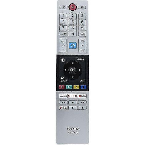 Télécommande de remplacement Toshiba CT-8528 pour téléviseurs Netflix modèles 24D2863DB, 24D3863DB et 28W3863DB. (1/4)