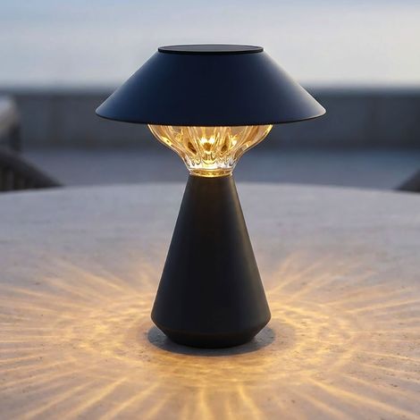 Solarlampe Außenleuchte Tischlampe LED Gartenlampe Tischleuchte anthrazit H 18cm