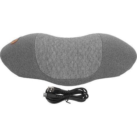 Komfortables Nackenkissen aus Memory-Schaum mit USB-Anschluss, wärmendes zylindrisches Nackenkissen für besseren Schlaf, Grau