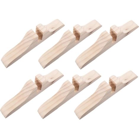 Support Pliable pour Paravent de Séparation en Bois Beige, Base Stable 6pcs pour Supports de Cloison, Installation Facile et Compatible Divers Aménagements (1/5)