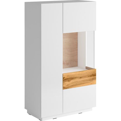 Credenza 2 ante Andrea bianco e marrone 139cm (1/4)