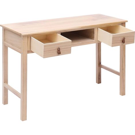 Maison Exclusive - Schreibtisch Natur 110 × 45 × 76 cm Holz (1/5)