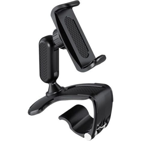 360° Rotating Car Phone Holder with Adjustable Clamp, Car Phone Holders for Dashboard, Rearview Mirror, Sun Visor, Universal Holder for 4 to 7 Inch Smartphones (1/5)