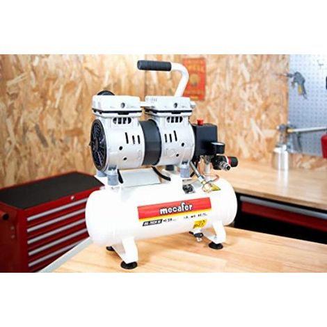 MECAFER Compressore silenzioso - 425513 - 6L - 0,5HP - Grigio (1/4)