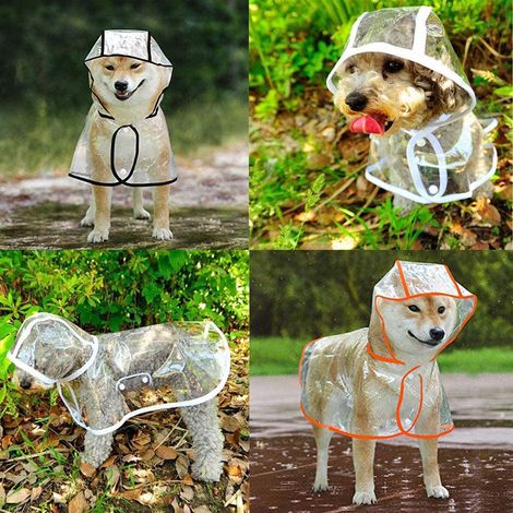 Wasserdichter Haustier-Regenmantel, tragbarer Haustier-Regenmantel, atmungsaktiver, leichter Hunde-Regenponcho (1/5)